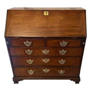 Antique George III Mahogany Bureau For Sale