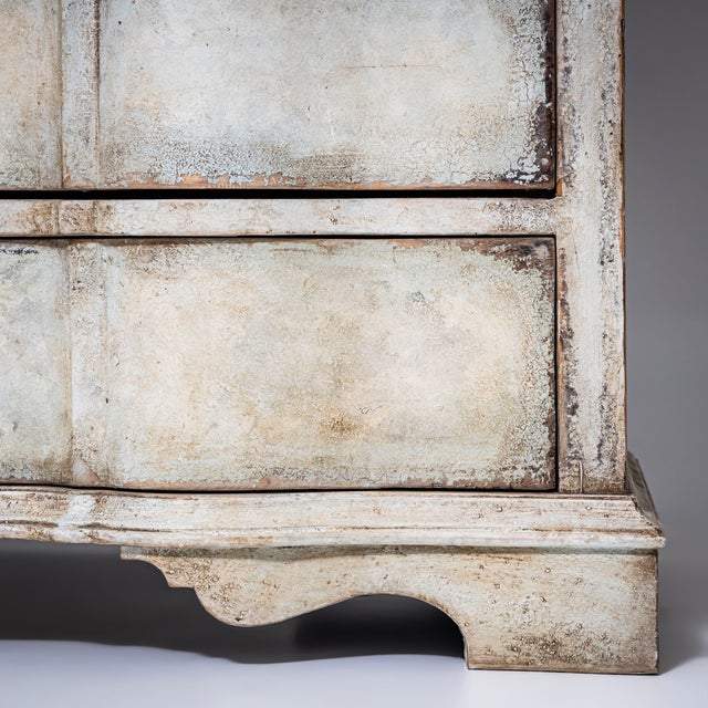 White-Painted Secretaire with Glazed Cabinet, 1700s For Sale - Image 9 of 11