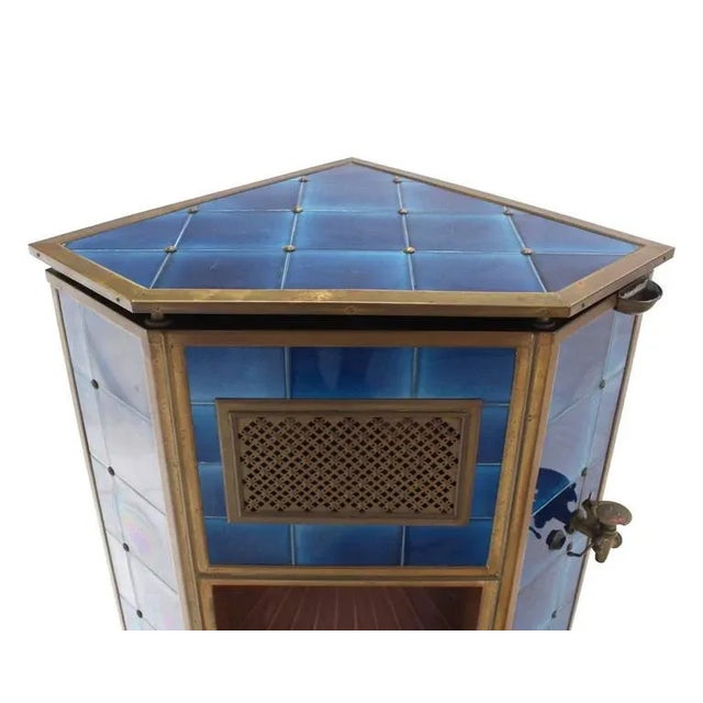 Vintage Mid Century Austrian Corner Gas Fireplace For Sale - Image 6 of 10