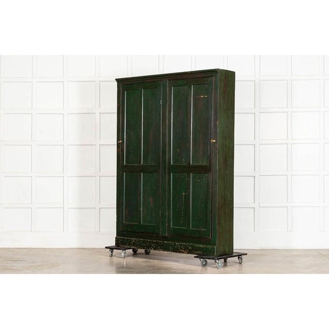 Large 19th Century English Pine Painted Cupboard, 1890 For Sale - Image 6 of 17