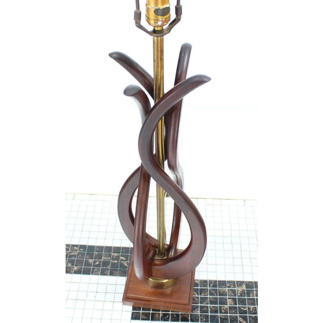 Mid-Century Modern Vintage Mid Century Oiled Walnut Table Lamps- a Pair For Sale - Image 3 of 8