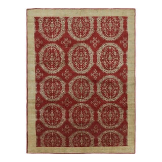 Rug & Kilim’s European Style Rug in Red With Floral Medallions “Catana” For Sale
