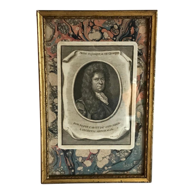 Mid 19th Century Antique French Admiral Engraving Print For Sale