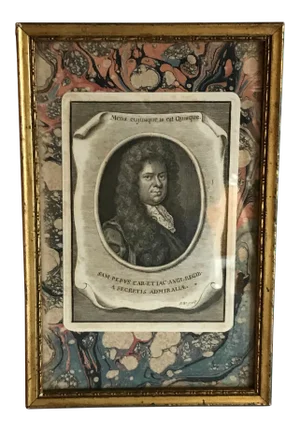 Mid 19th Century Antique French Admiral Engraving Print