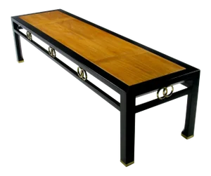 Michael Taylor Ebonized and Bleached Walnut Coffee Table for Baker