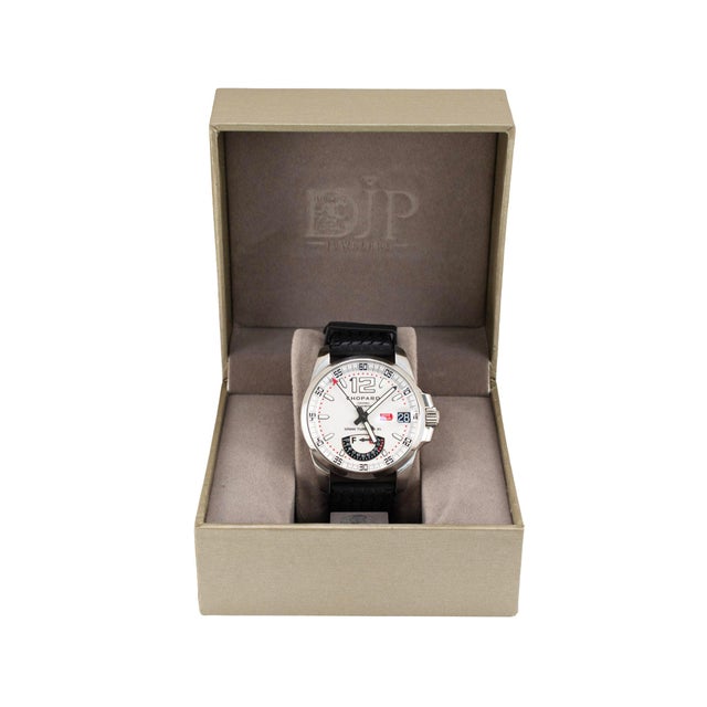 Silver Chopard Mille Miglia Gran Turismo XL 44mm 8997 White Dial Steel Automatic Watch For Sale - Image 8 of 9