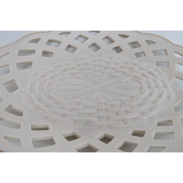 Lenox China Wicker Candy Servers Pair of 2 Porcelain Dishes 24k Gold Trim 4933b For Sale - Image 10 of 15
