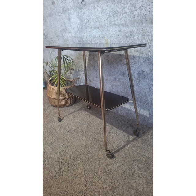 Serving Cart in Brass and Formica, 1950s For Sale - Image 14 of 15