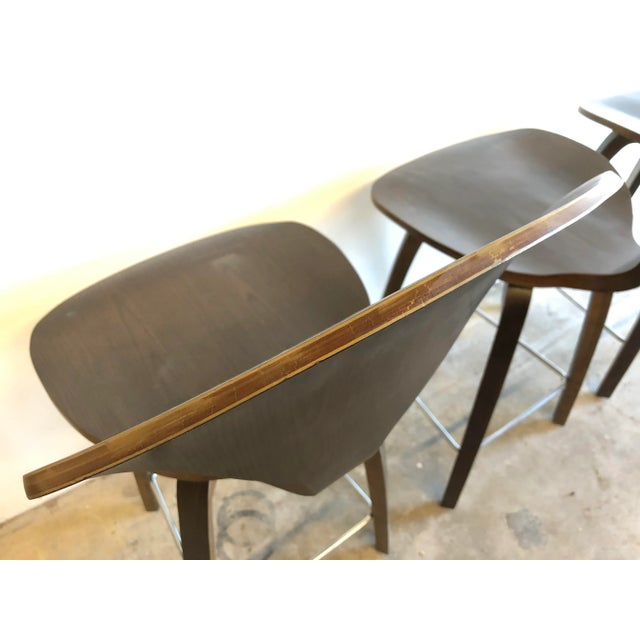 Wood Modern Cherner Style Walnut Stool- Set of 3 For Sale - Image 7 of 12