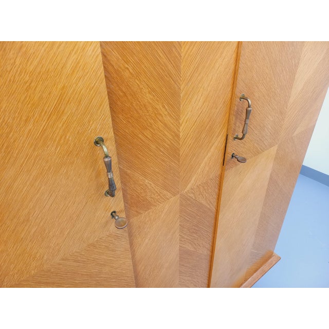 Tan Vintage Oak Wardrobe, 1960s For Sale - Image 8 of 14