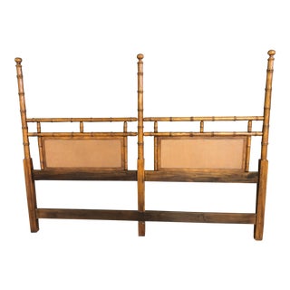1970s Vintage Faux Bamboo King Size Headboard For Sale