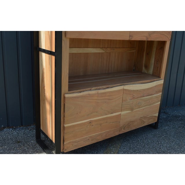 2020s Acacia Wood Open Shelf Bookcase For Sale - Image 5 of 10