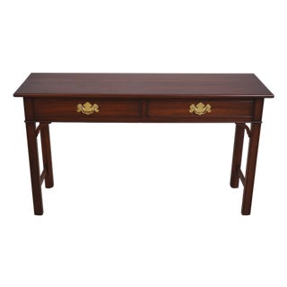 Henkel Harris Cherry 2 Drawer Console Table For Sale