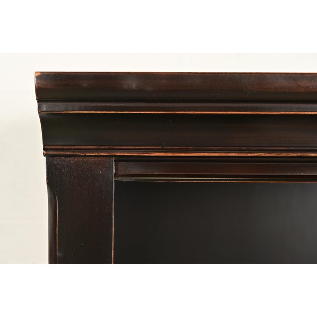 Late 20th Century Ethan Allen Arts & Crafts Shaker Dark Cherry Wood Tall Bookcase For Sale - Image 5 of 13