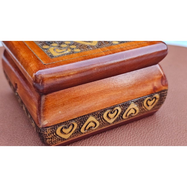 Art Deco Carved Wooden Box, 1920s For Sale - Image 9 of 10