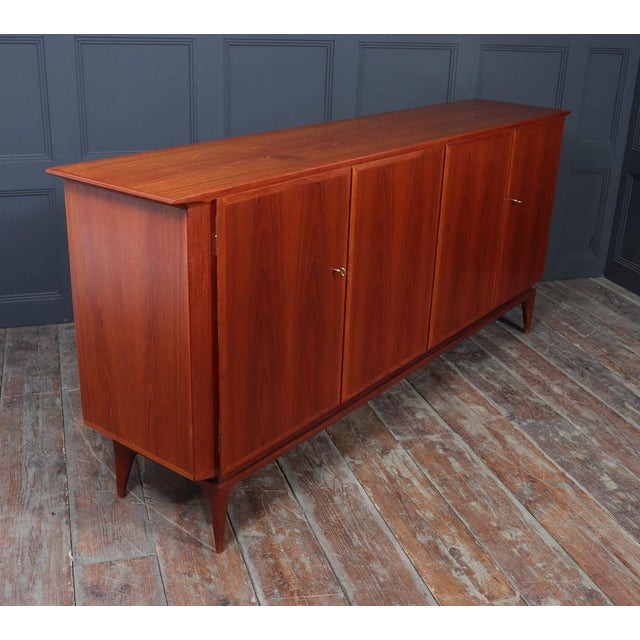 Brown Mid-Century Swiss Teak Sideboard, 1960s For Sale - Image 8 of 17
