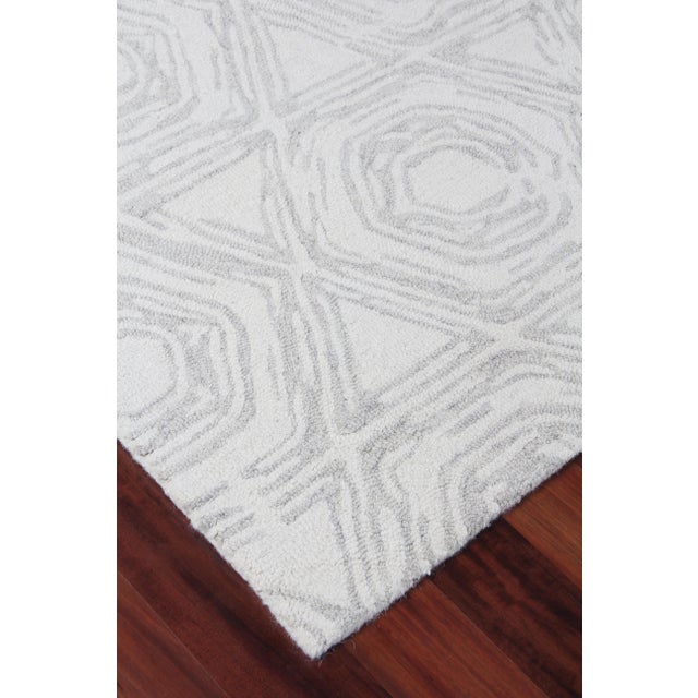 Textile Exquisite Rugs Melbourne Hand Loom Wool & Cotton Silver - 8'x10' For Sale - Image 7 of 9