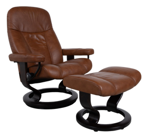Set of Consul Armchair and Ottoman in Cognac Leather from Stressless