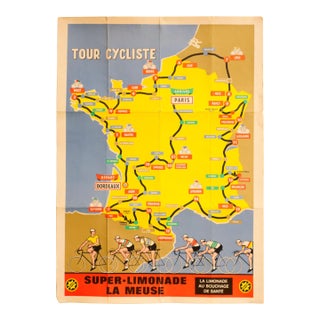 1954 Original French Bicycle Poster, Tour Cycliste, Super Limonade (Tour De France) For Sale