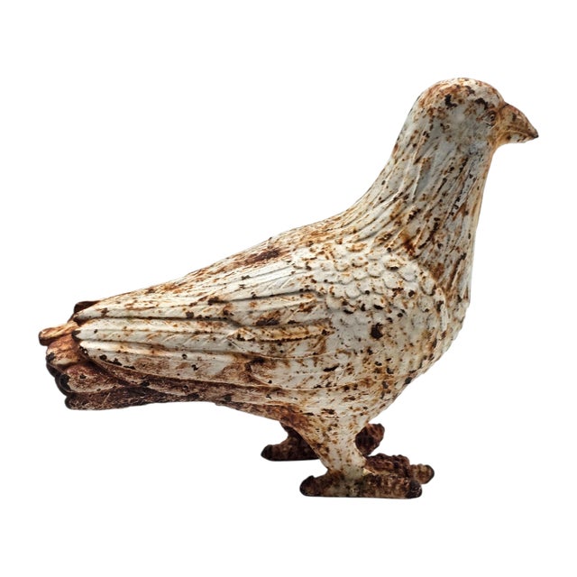 This matched pair of mid-century cast-iron garden doves reflects the traditional use of sculptural bird forms in outdoor...