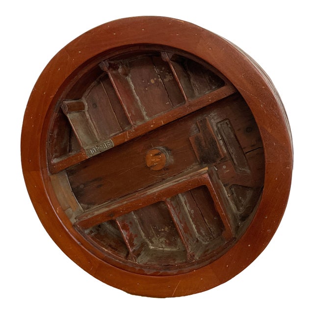 Early 20th Century Round Wooden Factory Mold With Multiple Cubbies For Sale