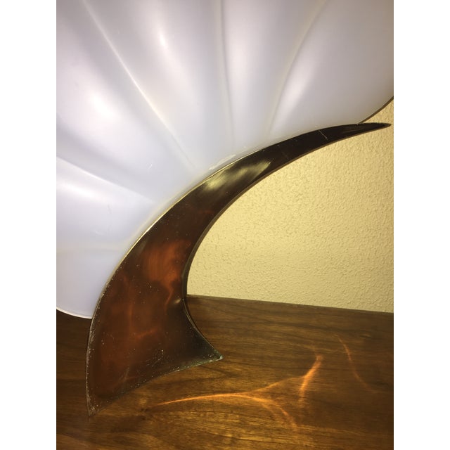 Rougier Frosted Acrylic & Polished Brass Rougier Shell Table Lamps - A Pair For Sale - Image 4 of 9