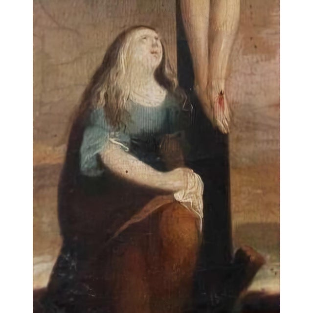 Mid 19th Century The Crucifixion With Mary Magdalene, Continental School, 19th Century. For Sale - Image 5 of 8