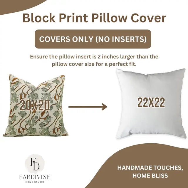 Not Yet Made - Made To Order Fabdivine Handmade Block Printed Cushion Cover 12x20 Inch Cotton Satin-Shivri For Sale - Image 5 of 5