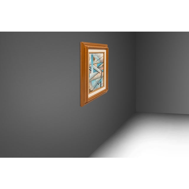 Mid-Century Modern Framed / Signed Mid-Century Modern Geometric Abstraction Oil on Canvas Painting by Fred Blassingham, Usa, C. 1980s For Sale - Image 3 of 15