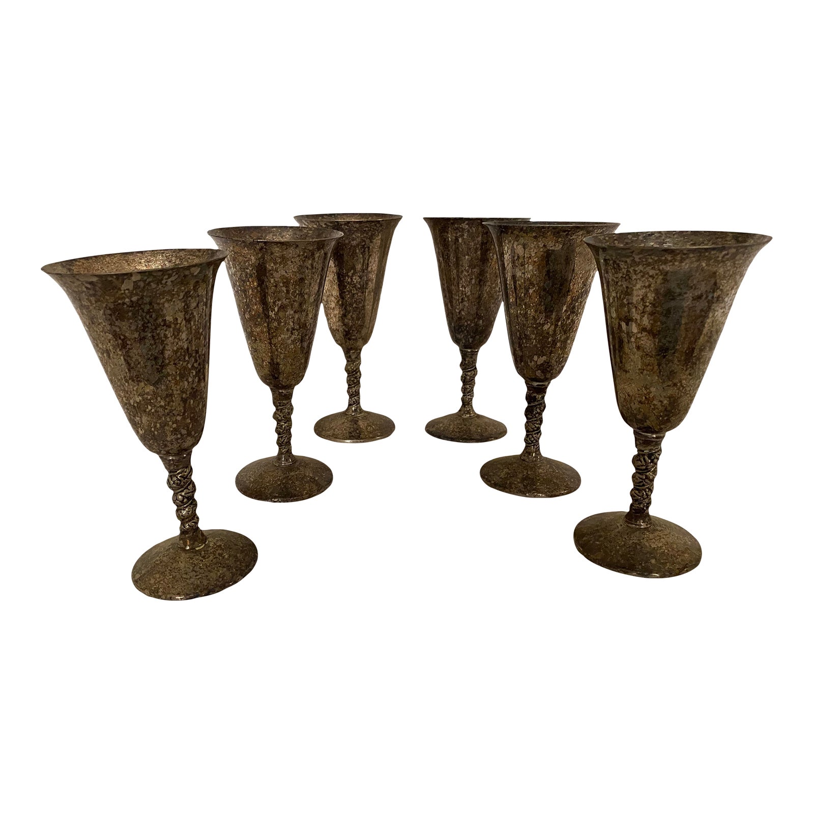 Vintage f.b. Rogers Silver Co. Silverplate Drinking Goblets Set of 6