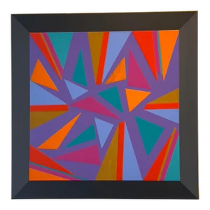 Contemporary Abstract Geometric Acrylic Painting on Canvas by Stan Edwards