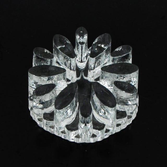 1960s Mid Century Modern Art Crystal Glass Bel Mondo Clear Textured Holder Shutte West For Sale In Sacramento - Image 6 of 12