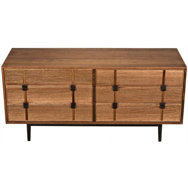 Mid-Century Modern NOIR Bourgeois Sideboard, Walnut and Metal - 66"W For Sale - Image 3 of 8