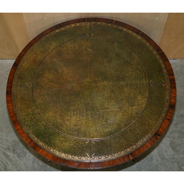 William IV Hardwood & Green Leather Library Dining Table, 1830s For Sale - Image 12 of 18