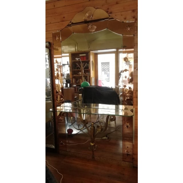 Mirror with Console from Cristal Art Turin, Italy, 1950s For Sale - Image 4 of 14