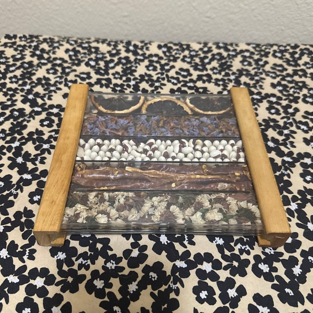 1970s 1970s Rustic Dried Fruit and Flower Decorative Trivet For Sale - Image 5 of 5