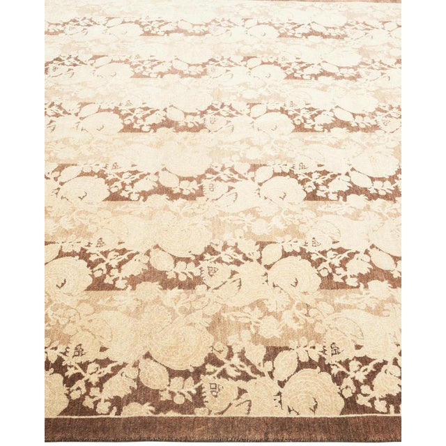 Mogul Collection Hand-Knotted Area Rug - Brown 5' 1" x 5' 3" For Sale - Image 4 of 9