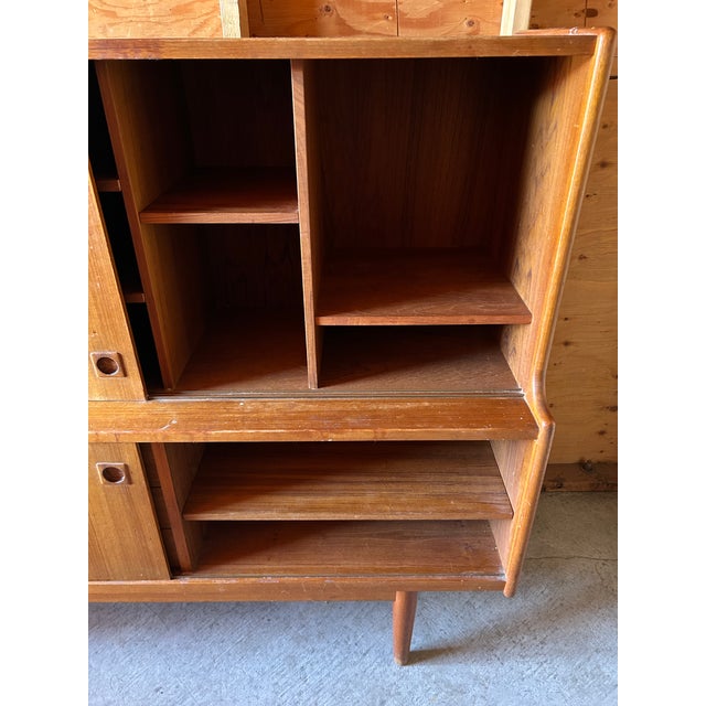 Brown Vintage Mid-Century Modern Teak Credenza by Johannes Andersen For Sale - Image 8 of 11