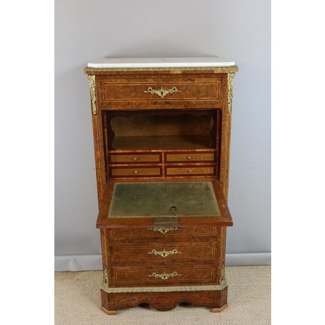 Napoleon III Secretary with Marble Top For Sale - Image 10 of 15