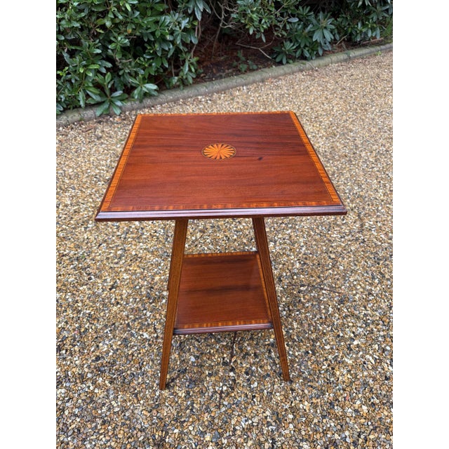 Wood Edwardian Square Mahogany Occasional Table, 1890 For Sale - Image 7 of 7