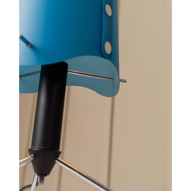 Vintage Blue Table Lamp, 1980s For Sale - Image 3 of 11