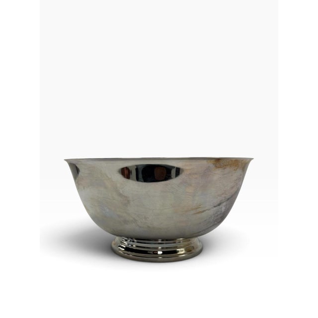 Mid-Century Modern Vintage Mid-Century Oneida Paul Revere Reproduction Silverplate Footed Bowl For Sale - Image 3 of 7
