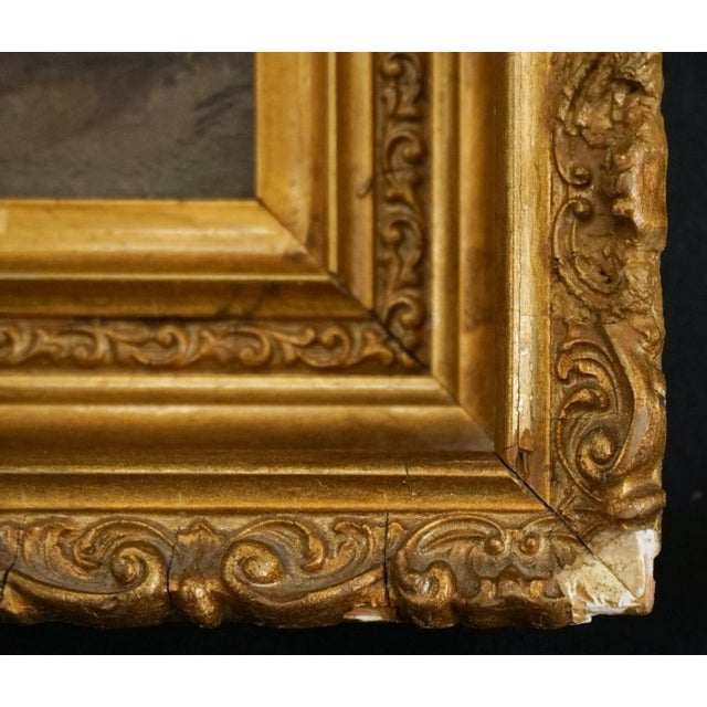 Wood Mid 19th Century Evening Industrial Landscape Painting For Sale - Image 7 of 12