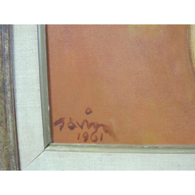 1960s Maurice Savin French Signed Framed Oil Painting 2 Women Interior Avec Femme For Sale - Image 5 of 7