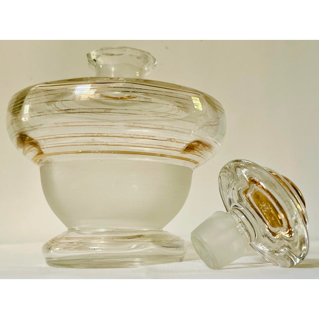 Art Deco Early 20th Century Gold Trimmed Glass Decanter For Sale - Image 3 of 7