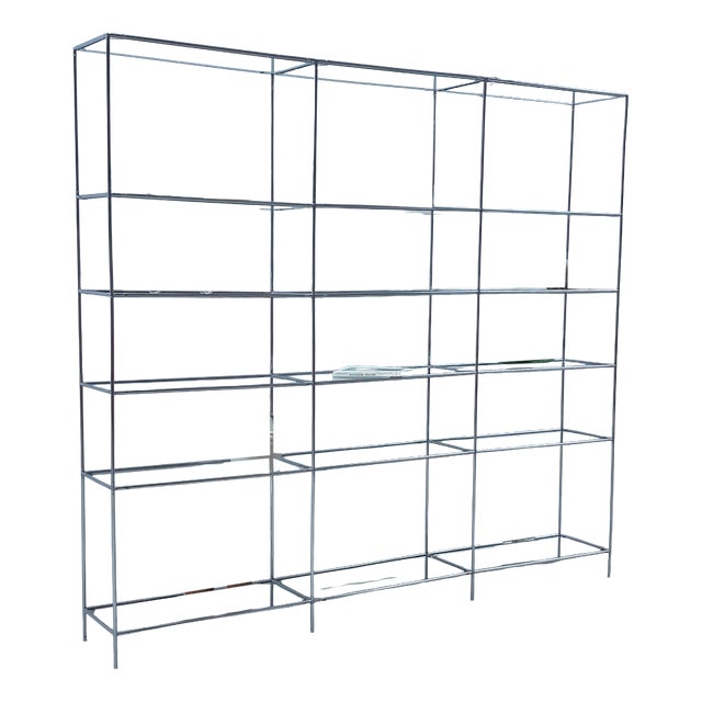 Abstracta Modular Shelf in Chrome and Glass by Poul Cadovius for Royal System, Denmark, 1960s by Poul Cadovius For Sale