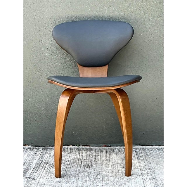 Wood Vintage Wood and Leather Cherner Dining Chair For Sale - Image 7 of 18