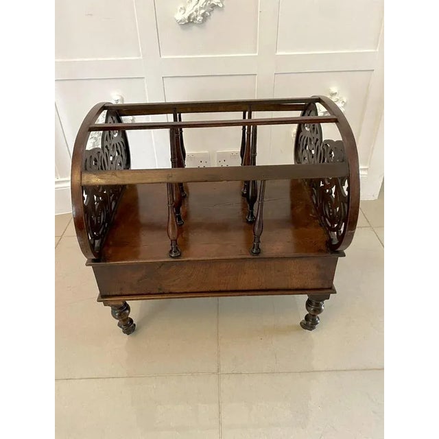 Large Victorian Freestanding Burr Walnut Canterbury, 1850s For Sale - Image 3 of 12