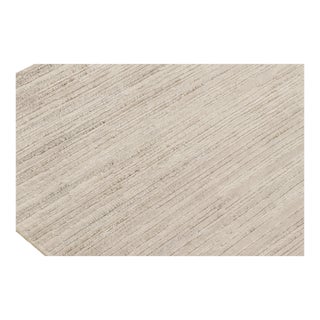 Rug & Kilim’s Textural Rug in White and Gray Abstract High-Low Stripes For Sale