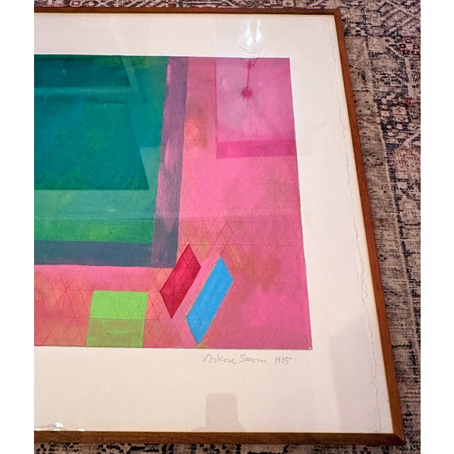 Original Signed Arlene Slavin "Jackman 1975" Large Framed Screenprint With Acrylic For Sale In Denver - Image 6 of 12